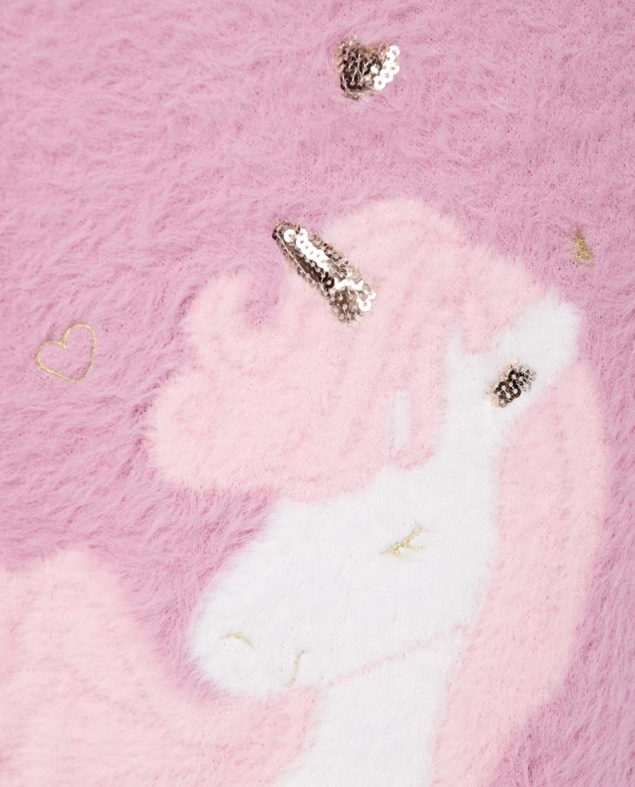 "Blukids Girls' Unicorn Fur Effect Tricot - Soft & Magical Kids' Fabric"