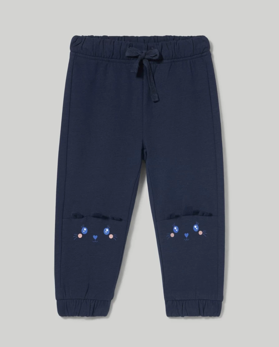 Blukids Newborn Baby Girl Cotton Fleece Jogger Pants - Soft & Warm Winter Joggers