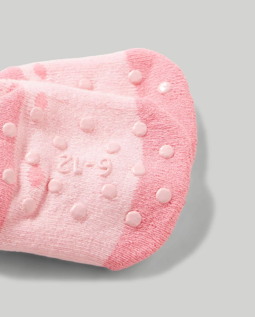 Blukids Non-Slip Cotton Blend Socks for Newborn Baby Girls - Soft & Comfortable