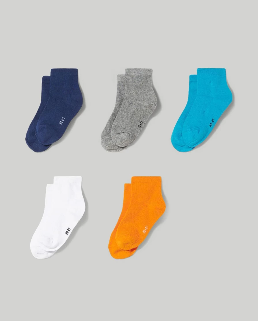 Blukids 5-Pack Soft Cotton Blend Socks for Kids - Comfortable & Durable Children's Socks