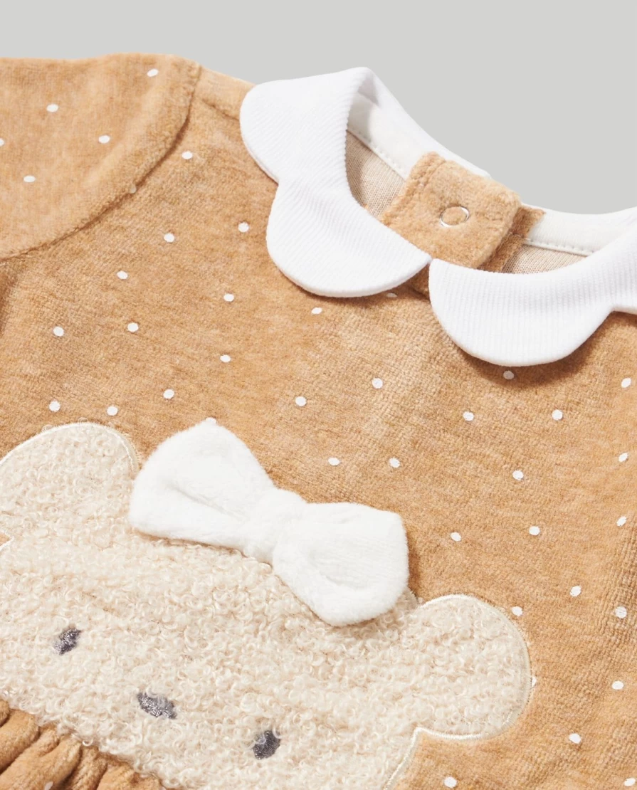 Blukids Newborn Baby Girl's Polka Dot Chenille Dress - Soft & Cozy Outfit