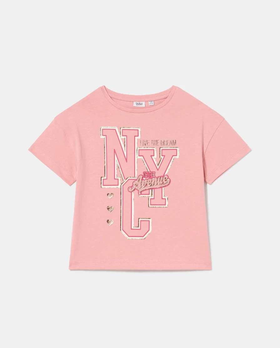Blukids Youth Pure Cotton T-Shirt with Cute Girl Print - Soft & Comfortable Kids Tee