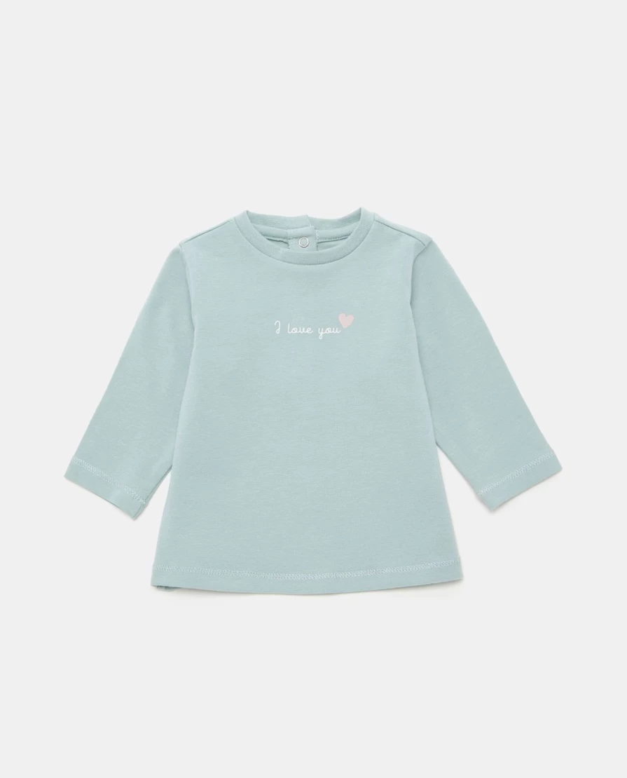 Blukids Newborn Baby Girl's Soft Stretch Cotton Printed T-Shirt