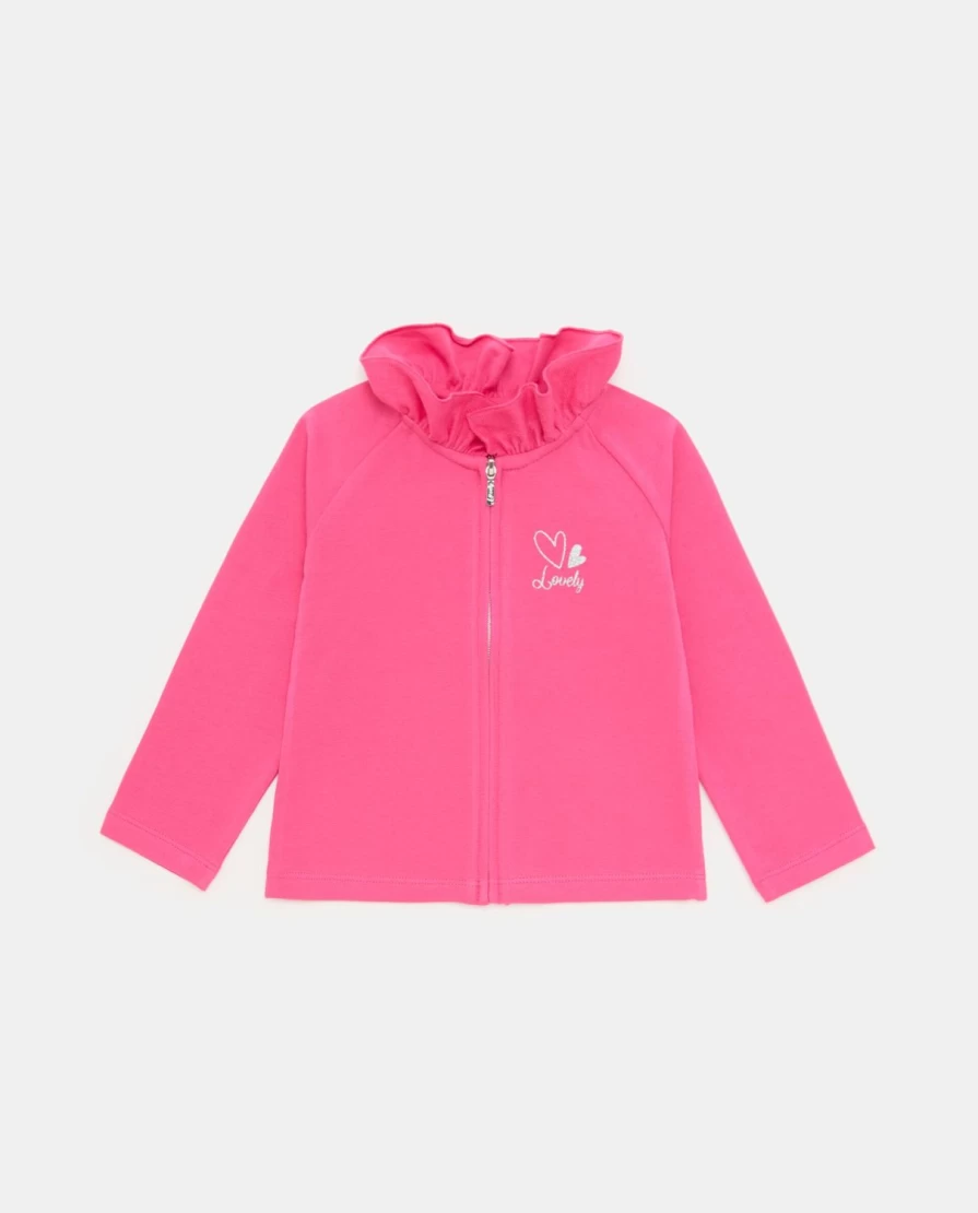 Blukids Newborn Baby Girl's Soft Stretch Cotton Zip-Up Hooded Sweatshirt