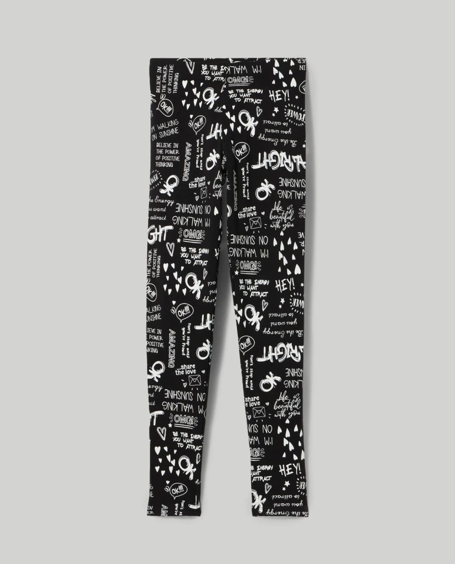 Blukids Youth Girls' Printed Stretch Cotton Leggings - Comfortable & Stylish Active Wear