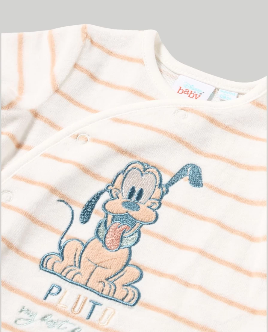 Blukids Striped Chenille Newborn Onesie - Soft Unisex Baby Pajamas for Boys & Girls