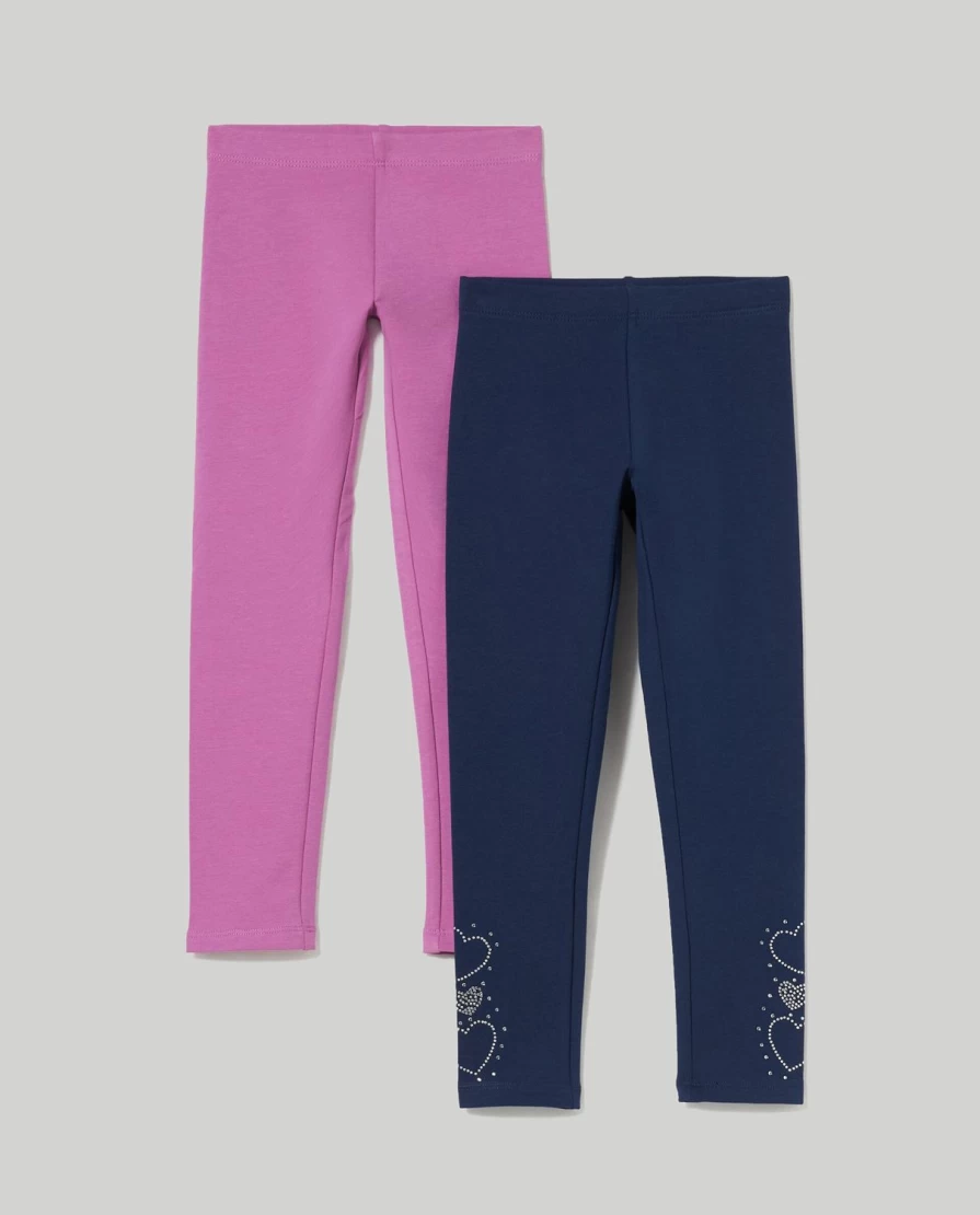 Blukids Girls' Stretch Fleece Leggings - Pack of 2, Soft & Warm Kids' Winter Pants