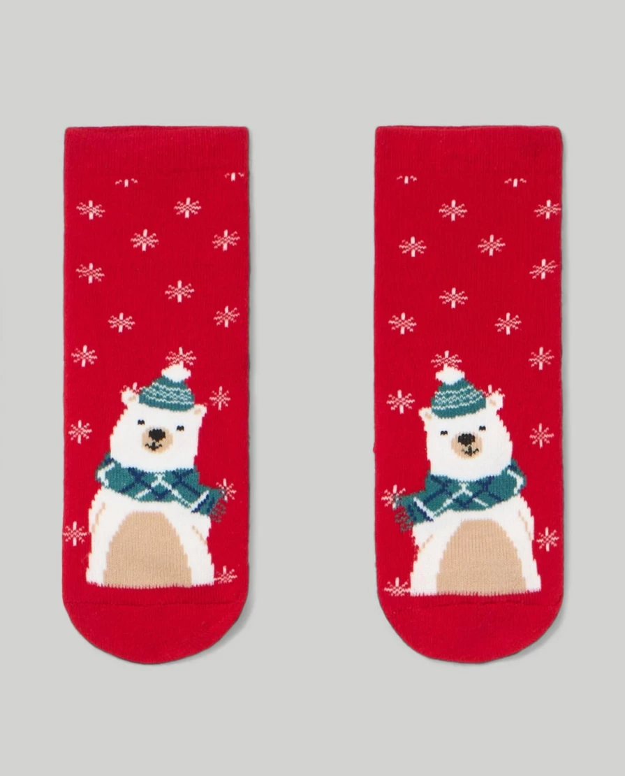Blukids Non-Slip Holiday Socks for Kids - Festive Christmas Gripper Soles for Children
