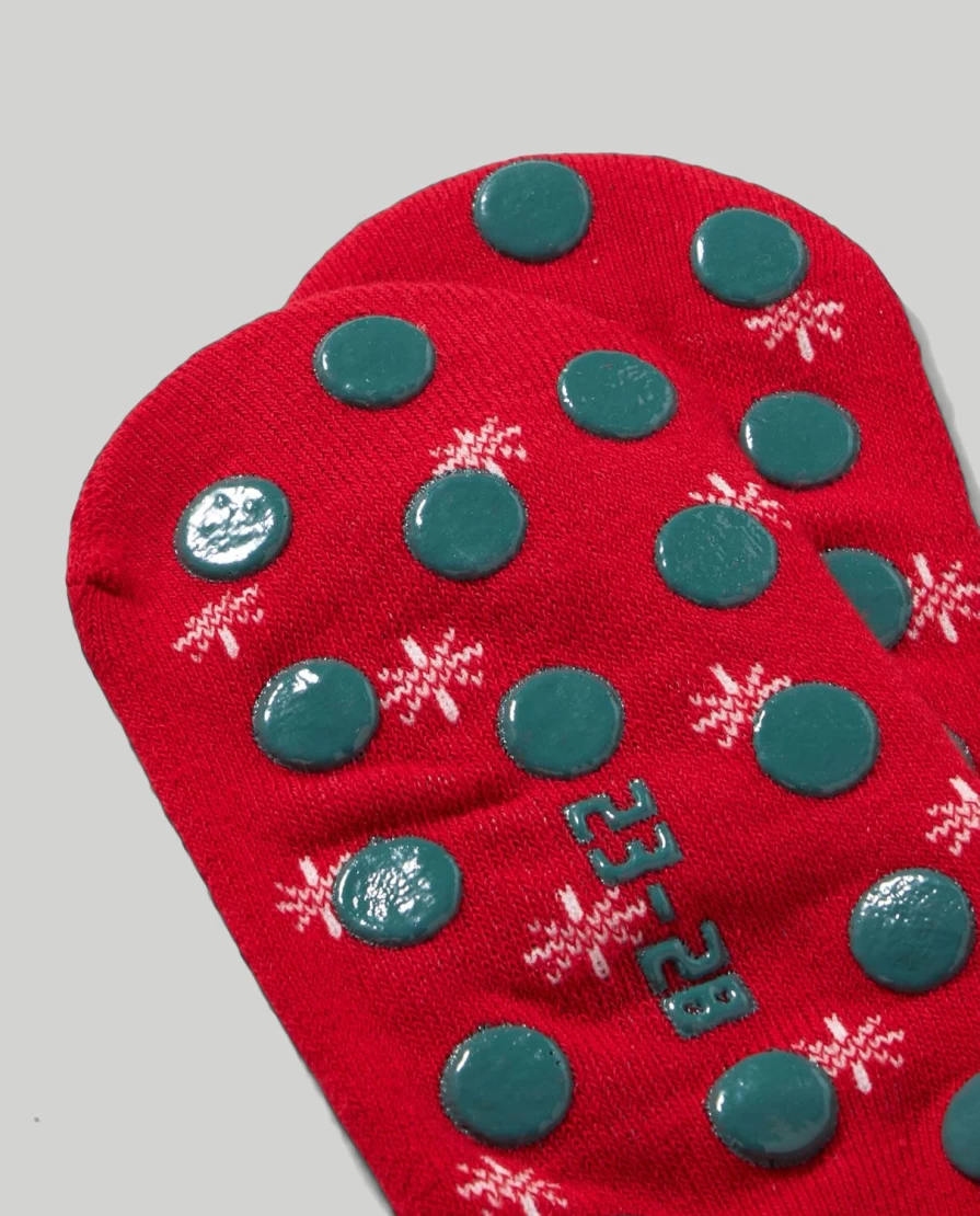 Blukids Non-Slip Holiday Socks for Kids - Festive Christmas Gripper Soles for Children
