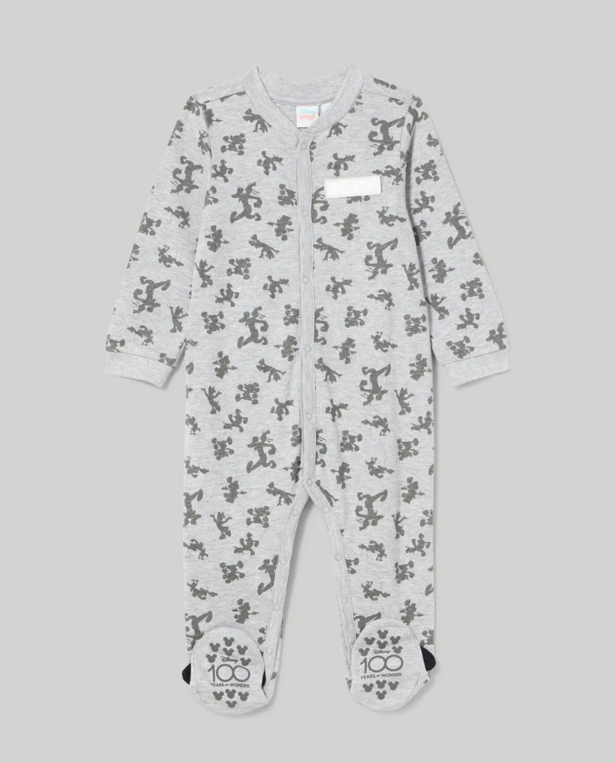 Blukids Newborn Baby Onesie with Feet - Soft Melange Cotton Bodysuit for Infants