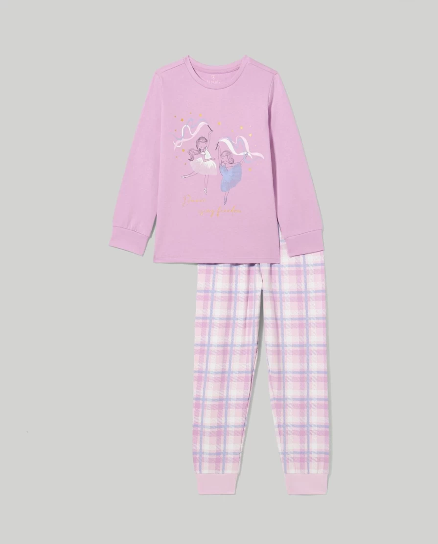 Blukids Girls' Soft Pure Cotton Fleece Pajamas - Comfortable Kids' Sleepwear