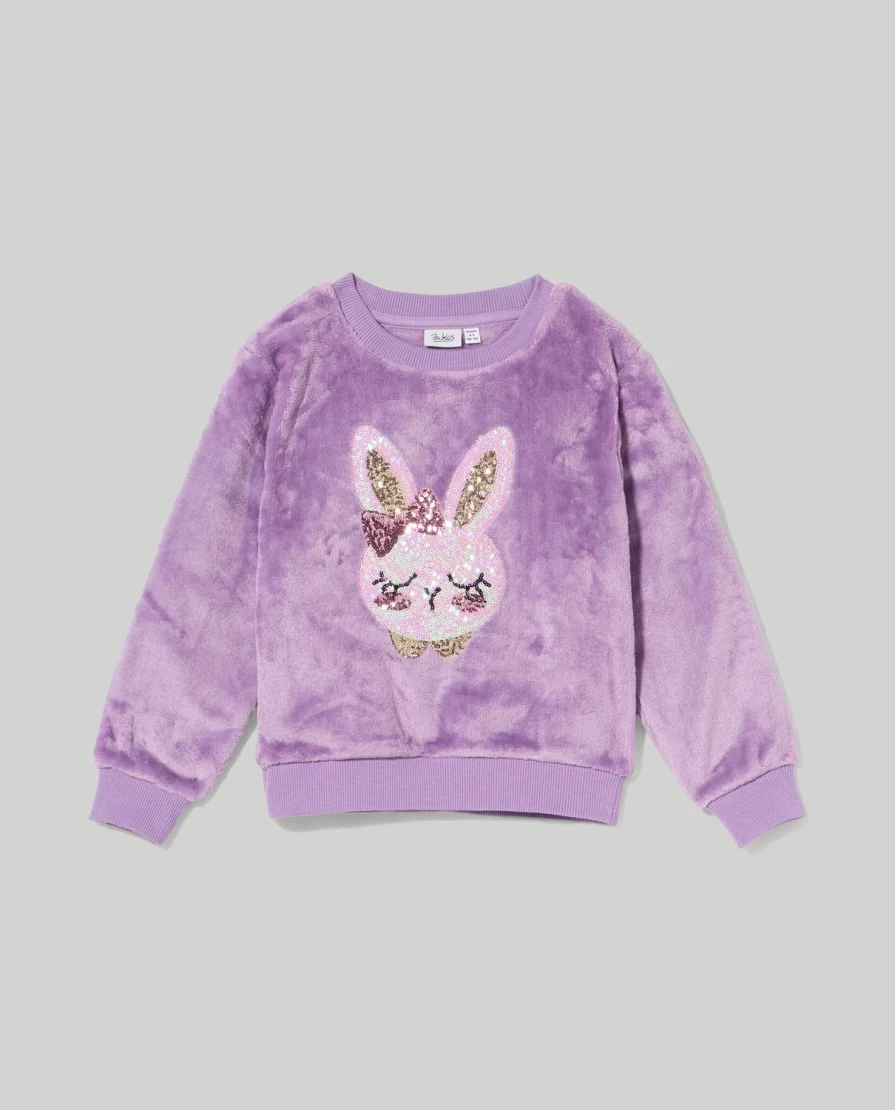 Blukids Girls' Sparkly Sequins Fleece Sweatshirt for Children - Cozy & Stylish