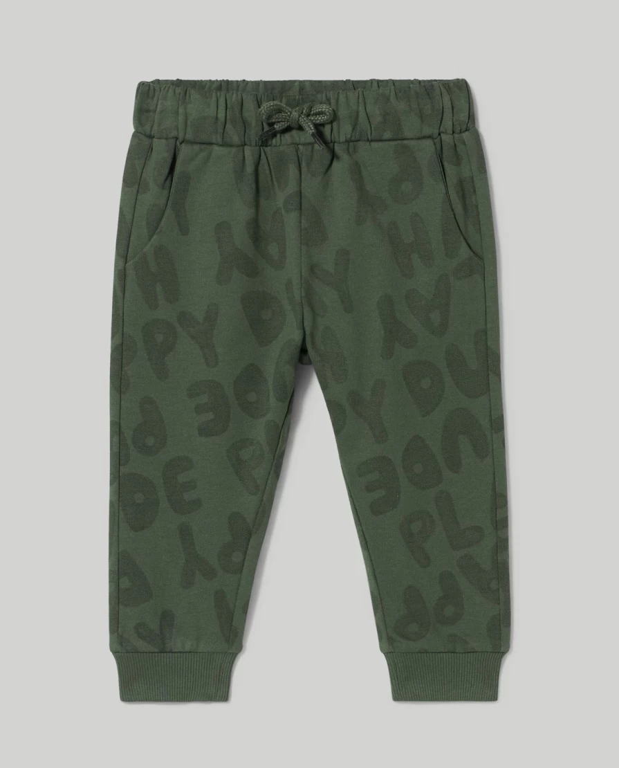 Blukids Newborn Printed Cotton Fleece Joggers - Soft & Comfortable Baby Pants
