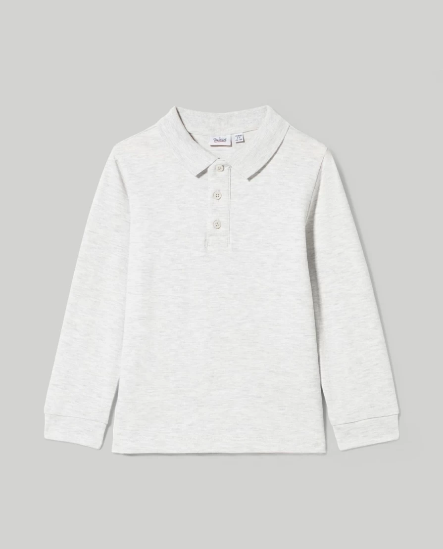 "Blukids Boys' Melange Cotton Piquet Polo Shirt – Comfortable Kids' Casual Wear"