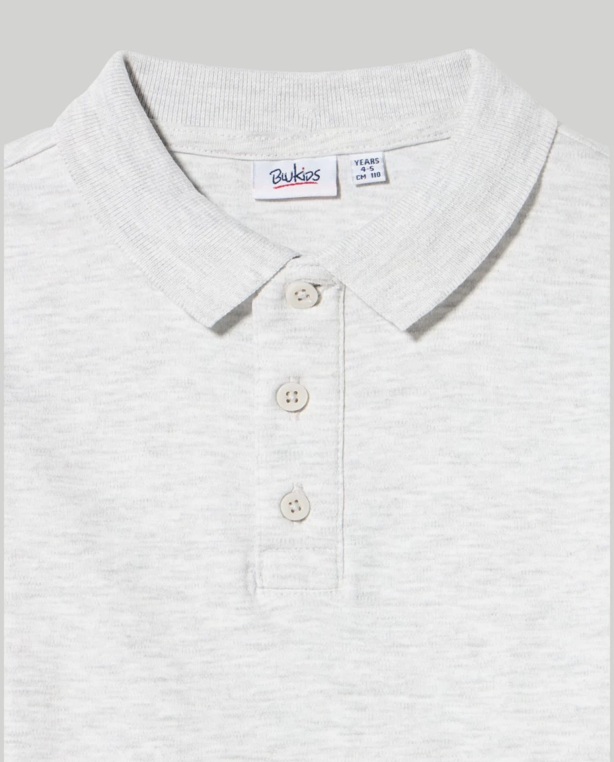 "Blukids Boys' Melange Cotton Piquet Polo Shirt – Comfortable Kids' Casual Wear"