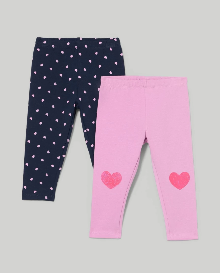 Blukids Newborn Baby Girls 2-Pack Soft Stretch Cotton Leggings