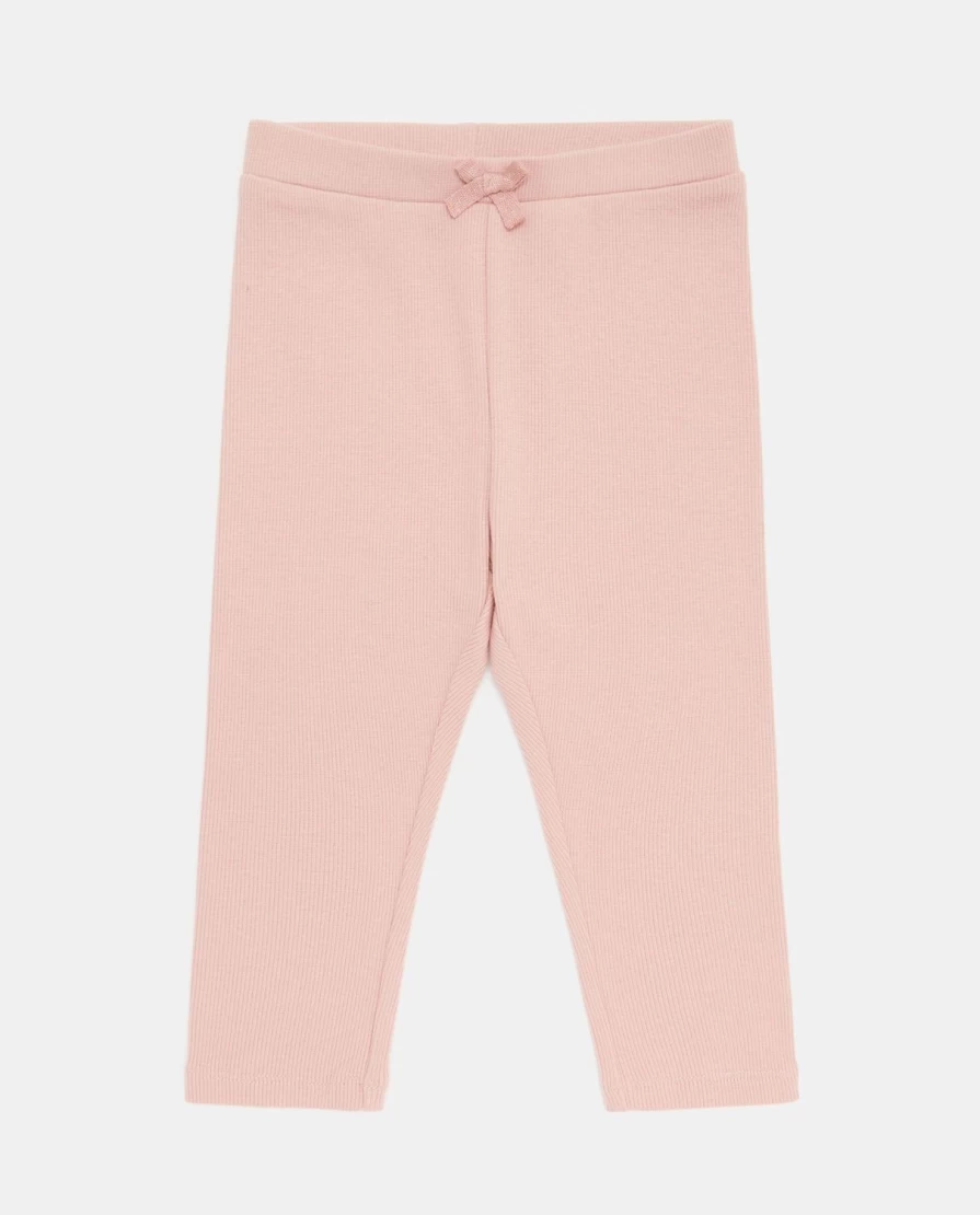 Blukids Newborn Solid Color Stretch Cotton Ribbed Pants for Baby Girls