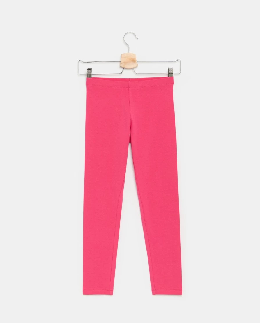 Blukids Youth Girls' Solid Color Stretch Cotton Leggings - Comfortable & Soft Everyday Wear