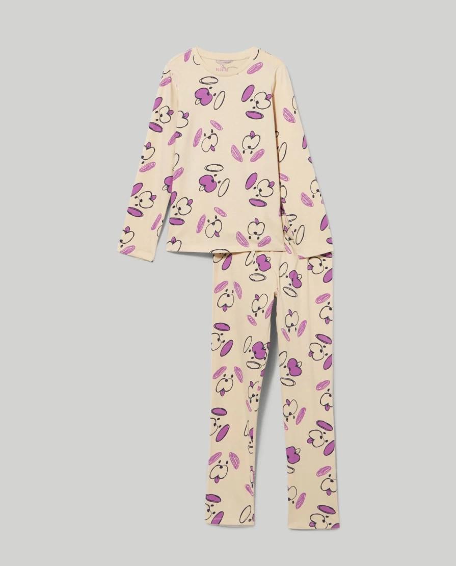 Blukids Girls Long Sleeve Pure Cotton Pajama Set - Soft & Comfortable Children's Sleepwear