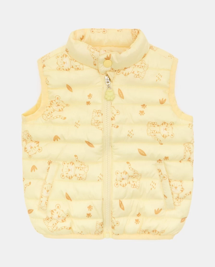 Blukids Newborn Baby Print Sleeveless Jacket for Infants