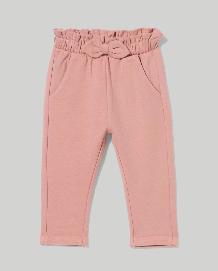 Blukids Newborn Stretch Cotton Paperbag Joggers for Baby Girls - Soft Comfortable Casual Pants
