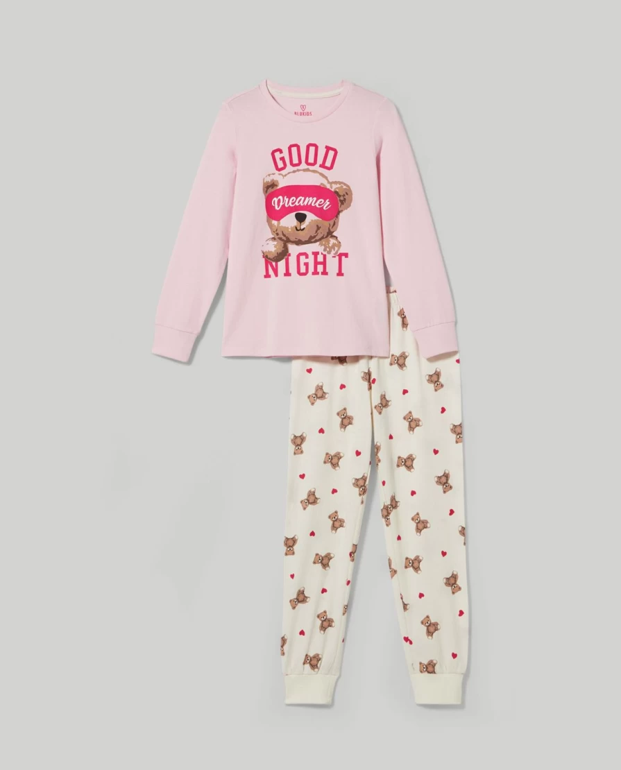 Blukids Girls' Long Sleeve Pajama Set - Comfortable Kids Sleepwear for Children