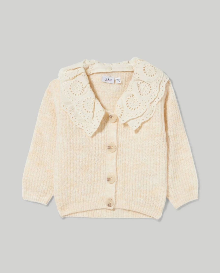 Blukids Newborn Baby Girl Tricot Cardigan - Soft Knit Sweater for Infants