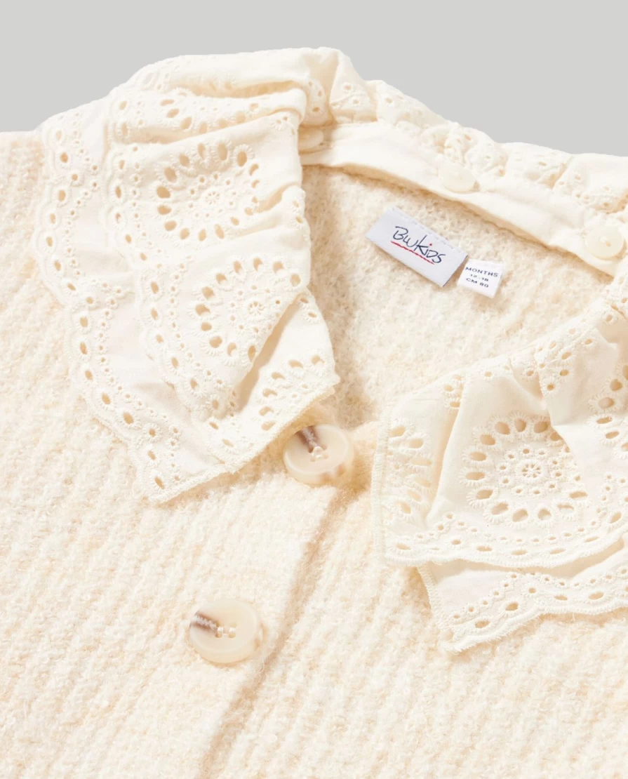 Blukids Newborn Baby Girl Tricot Cardigan - Soft Knit Sweater for Infants