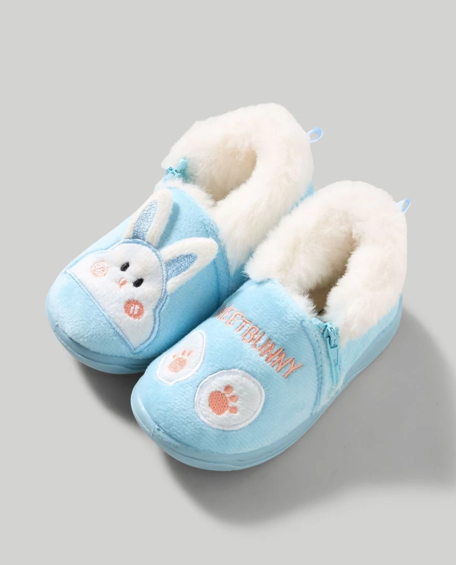 Blukids Kids' Zip-Up Slippers - Comfortable Children's House Shoes with Zipper Closure