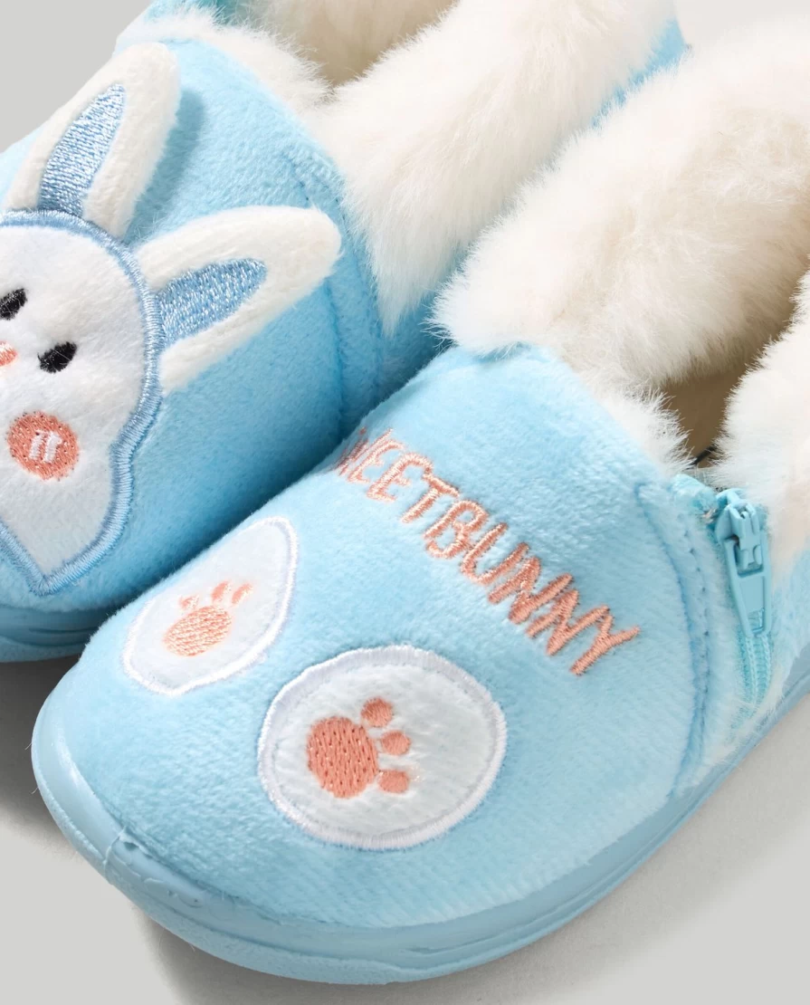 Blukids Kids' Zip-Up Slippers - Comfortable Children's House Shoes with Zipper Closure